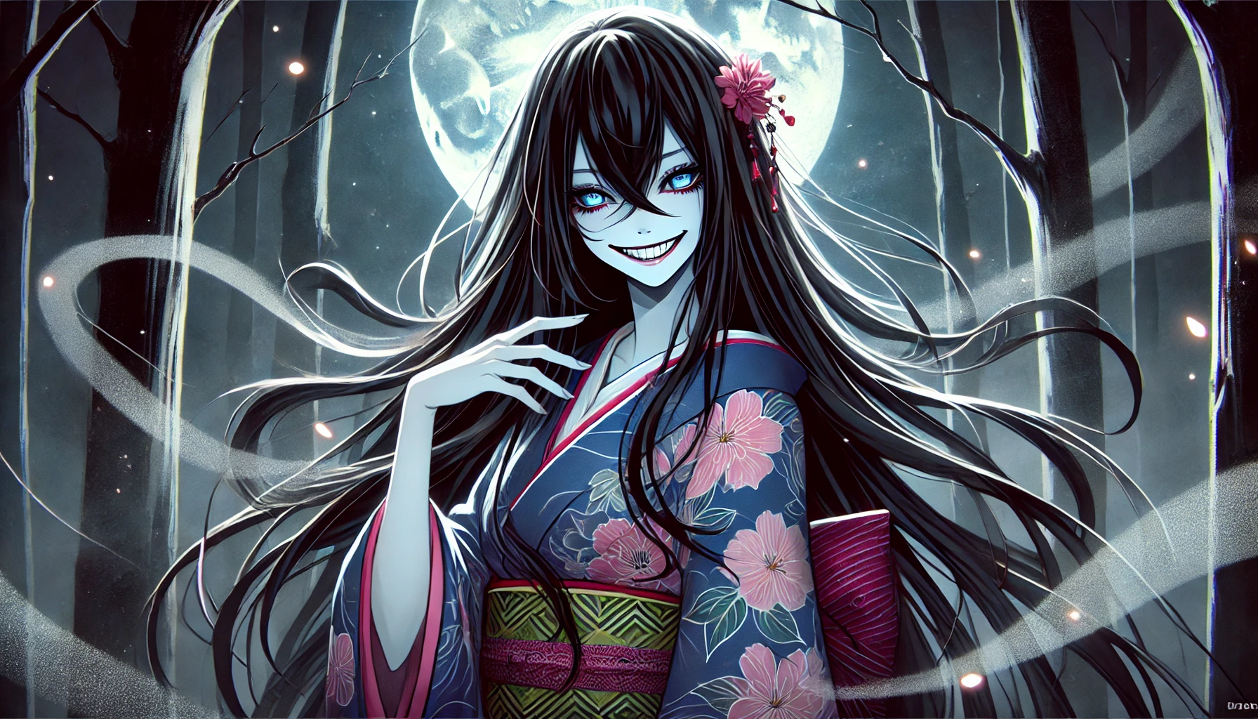 笑い女(わらいおんな)擬人化イラスト