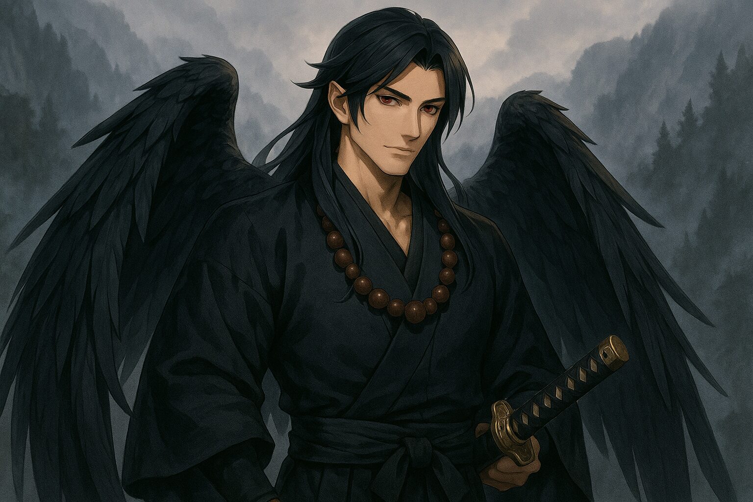 烏天狗(からすてんぐ)擬人化イラスト