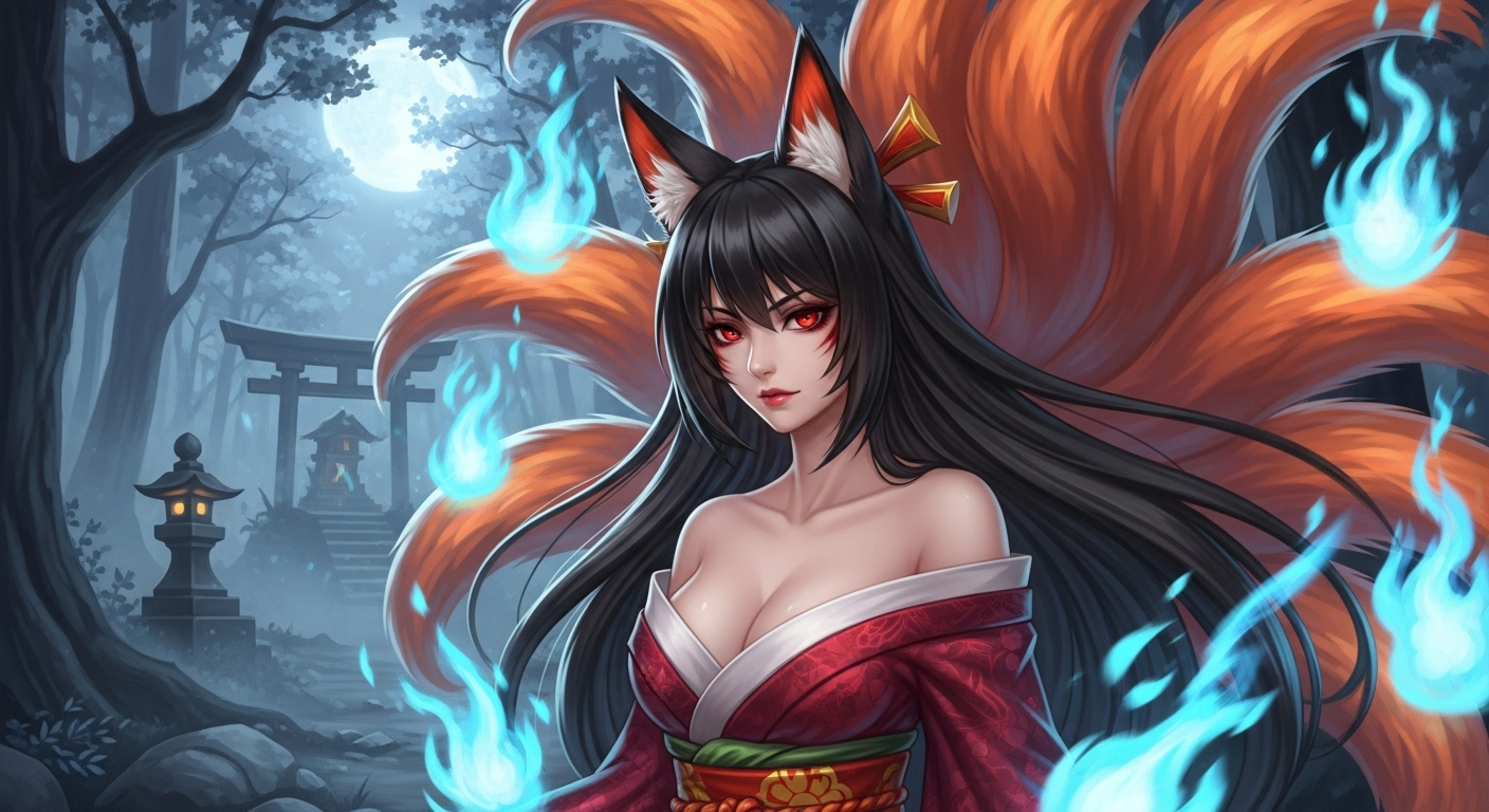 玉藻前(たまものまえ)擬人化イラスト