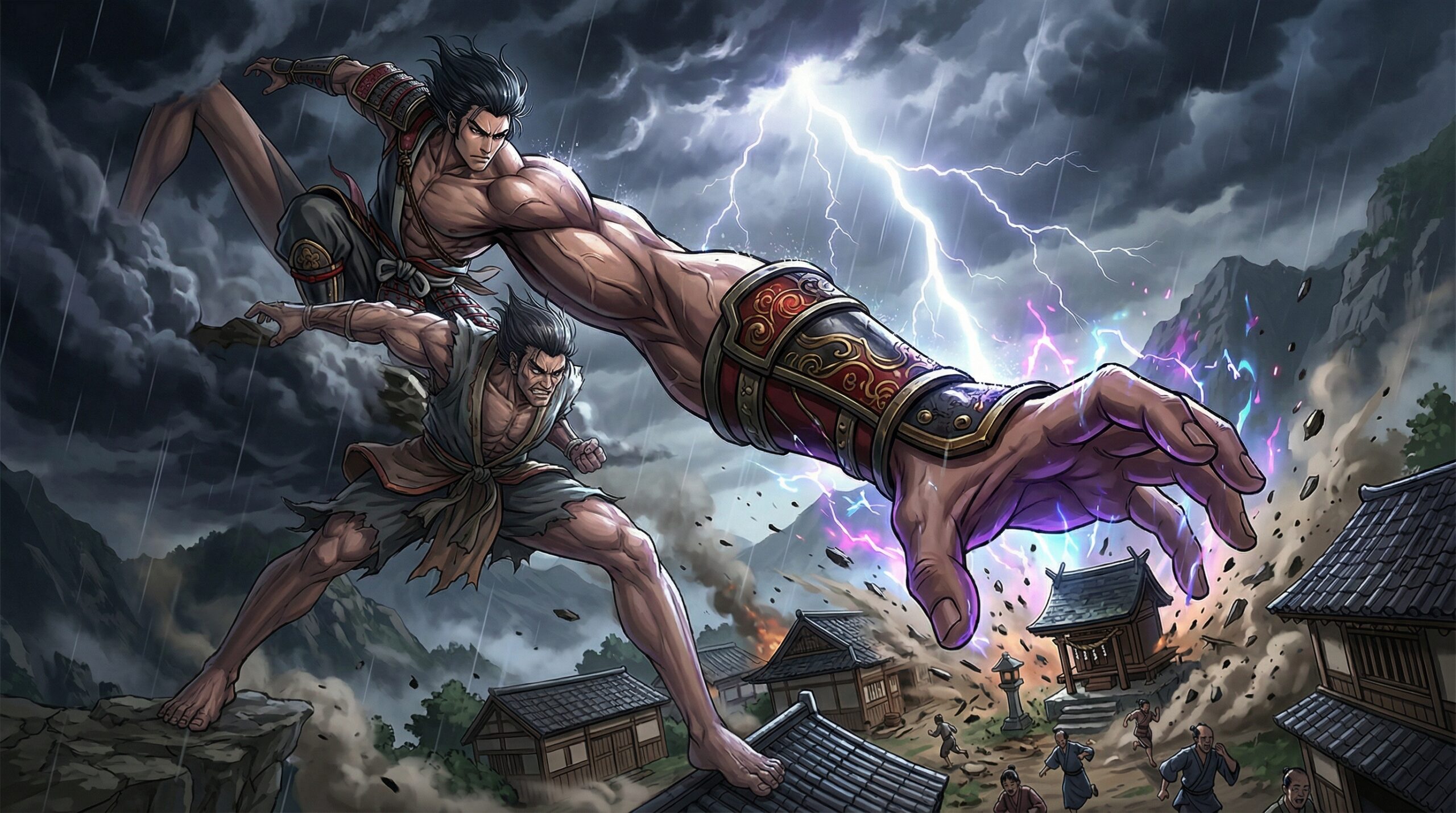 手長足長（てながあしなが）擬人化イラスト